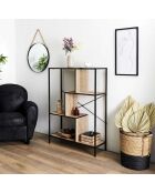 Etagère Edison noir/marron - 80x30x113 cm