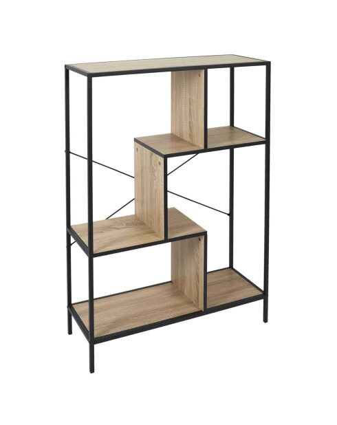 Etagère Edison noir/marron - 80x30x113 cm
