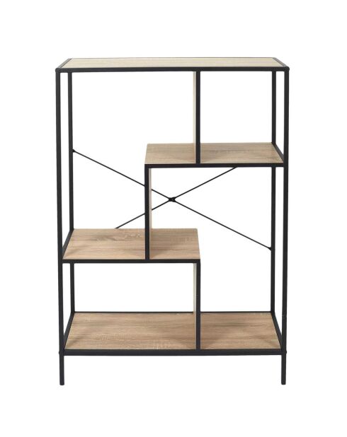 Etagère Edison noir/marron - 80x30x113 cm