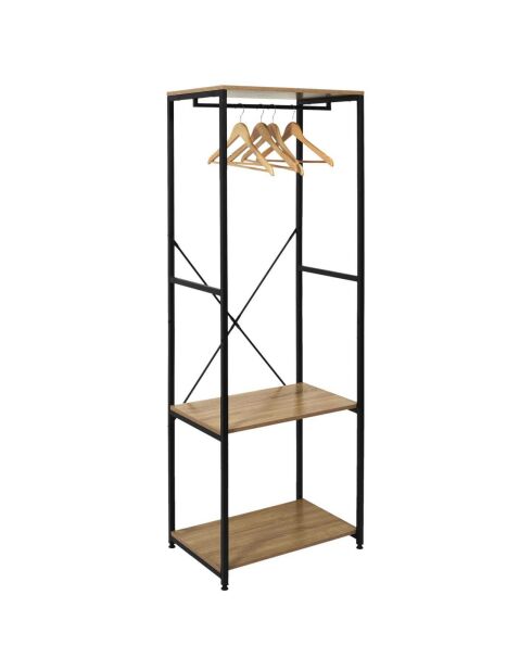 Portant à Vetements Stan noir/marron - 60x40.4x167 cm