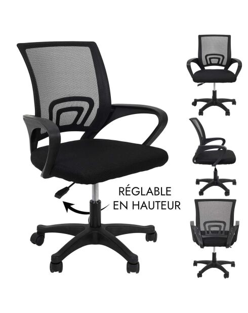 Fauteuil de Bureau noir - 59x54x96 cm