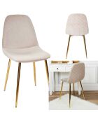 4 Chaises Pieds Dorés gris/doré - 50x44x86 cm
