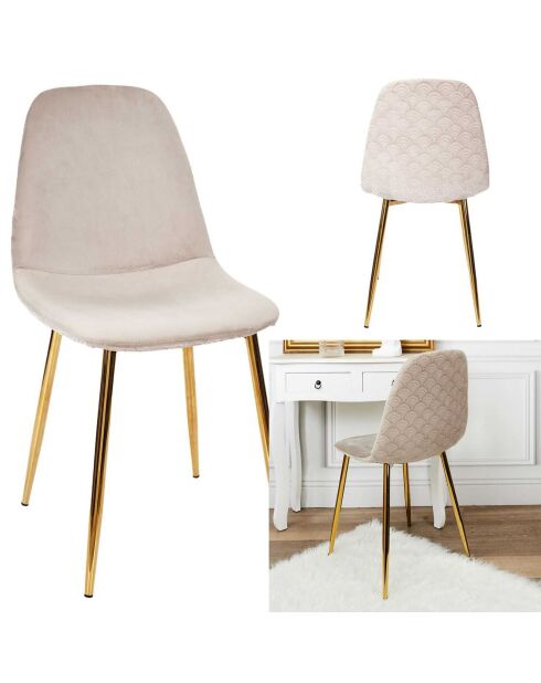 4 Chaises Pieds Dorés gris/doré - 50x44x86 cm
