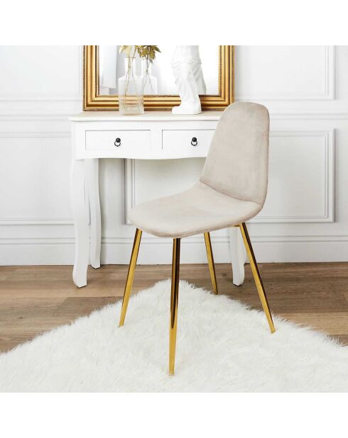 4 Chaises Pieds Dorés gris/doré - 50x44x86 cm