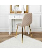 4 Chaises Pieds Dorés gris/doré - 50x44x86 cm
