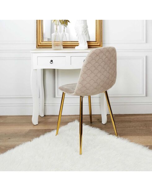 4 Chaises Pieds Dorés gris/doré - 50x44x86 cm