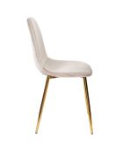 4 Chaises Pieds Dorés gris/doré - 50x44x86 cm