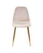 4 Chaises Pieds Dorés gris/doré - 50x44x86 cm