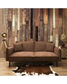 Canapé Convertible Club marron - 198x90x84 cm