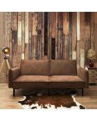 Canapé Convertible Club marron - 198x90x84 cm