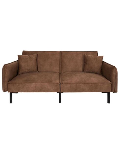 Canapé Convertible Club marron - 198x90x84 cm
