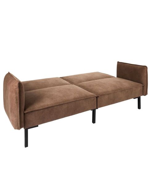 Canapé Convertible Club marron - 198x90x84 cm