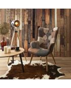 Fauteuil Patchwork Helsinki marron - 65x74x100 cm