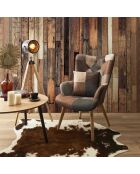 Fauteuil Patchwork Helsinki marron - 65x74x100 cm