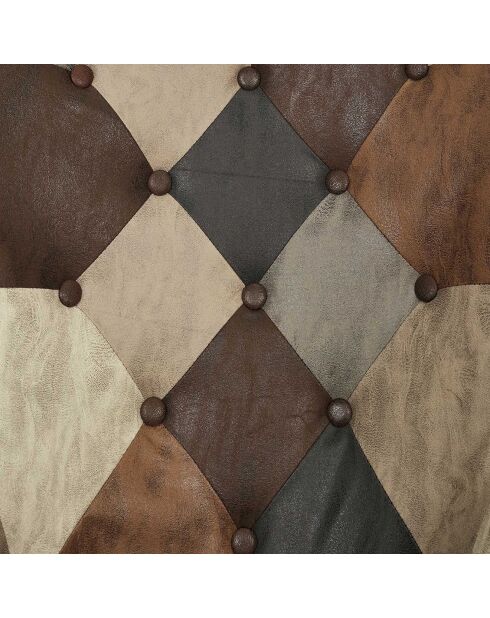 Fauteuil Patchwork Helsinki marron - 65x74x100 cm