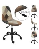 Chaise de Bureau Patchwork marron/multicolore - 55x44x78 cm