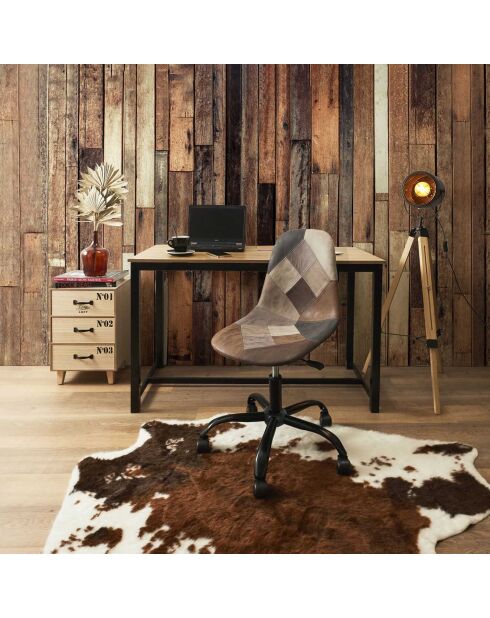 Chaise de Bureau Patchwork marron/multicolore - 55x44x78 cm