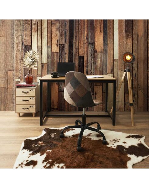 Chaise de Bureau Patchwork marron/multicolore - 55x44x78 cm