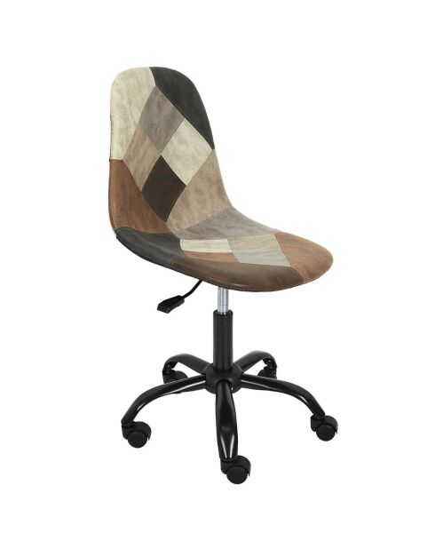 Chaise de Bureau Patchwork marron/multicolore - 55x44x78 cm