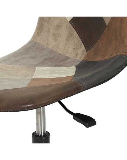 Chaise de Bureau Patchwork marron/multicolore - 55x44x78 cm