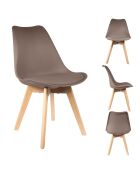 4 Chaises Scandinave marron taupe - 49x58x81.5 cm