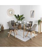 4 Chaises Scandinave marron taupe - 49x58x81.5 cm