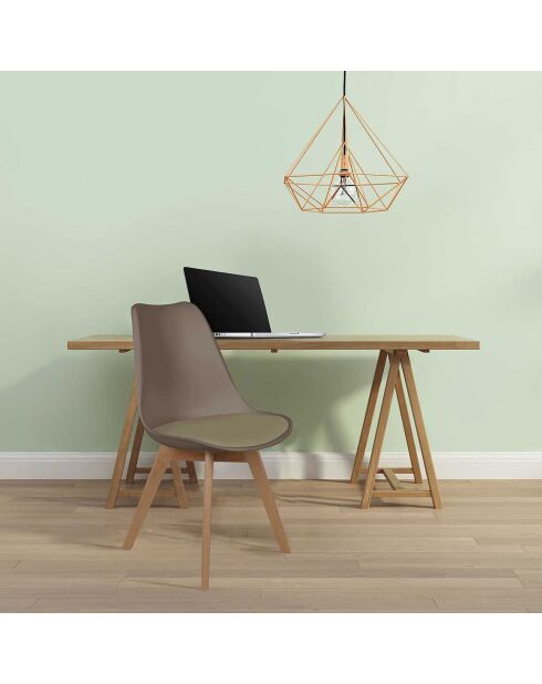 4 Chaises Scandinave marron taupe - 49x58x81.5 cm