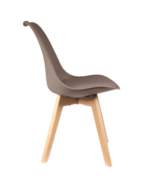 4 Chaises Scandinave marron taupe - 49x58x81.5 cm