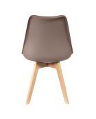 4 Chaises Scandinave marron taupe - 49x58x81.5 cm