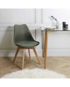 4 Chaises Scandinave vert kaki - 49x58x81.5 cm