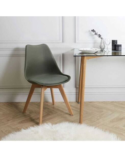 4 Chaises Scandinave vert kaki - 49x58x81.5 cm