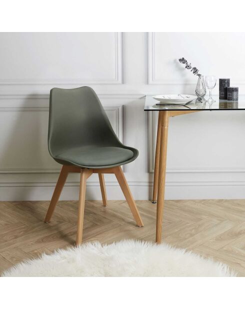 4 Chaises Scandinave vert kaki - 49x58x81.5 cm