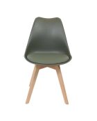 4 Chaises Scandinave vert kaki - 49x58x81.5 cm