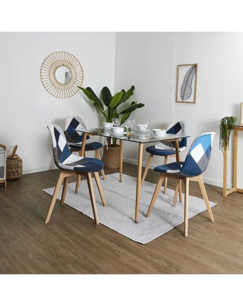 4 Chaises Patchwork multicolores - 47.3x53.5x87.3 cm