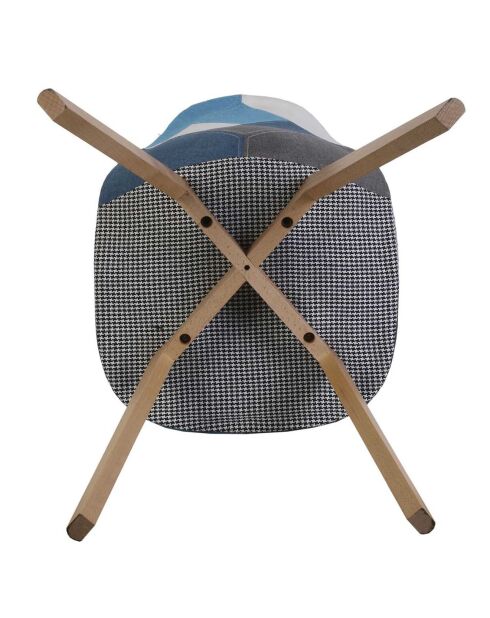 4 Chaises Patchwork multicolores - 47.3x53.5x87.3 cm