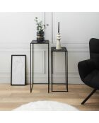 2 Sellettes Métal Gigogne Havana noires - 34x34x90 cm