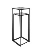 2 Sellettes Métal Gigogne Havana noires - 34x34x90 cm