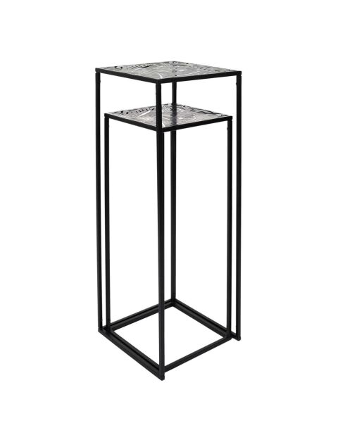 2 Sellettes Métal Gigogne Havana noires - 34x34x90 cm