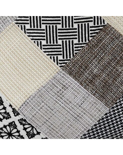 4 Chaises Patchwork blanc/gris/marron - 47.3x53.5x87.3 cm