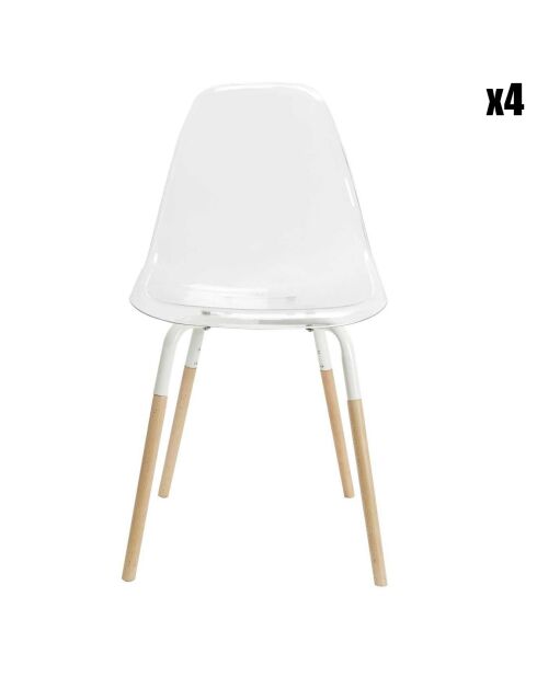 4 Chaises scandinave Phenix blanches -  55x81.9x45.9 cm