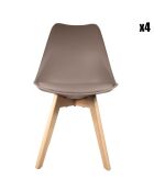 4 Chaises Scandinave marron taupe - 49x58x81.5 cm