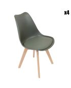 4 Chaises Scandinave vert kaki - 49x58x81.5 cm