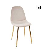4 Chaises Pieds Dorés gris/doré - 50x44x86 cm