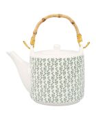 Théière en Porcelaine Nature Botanique blanc/vert - 1L