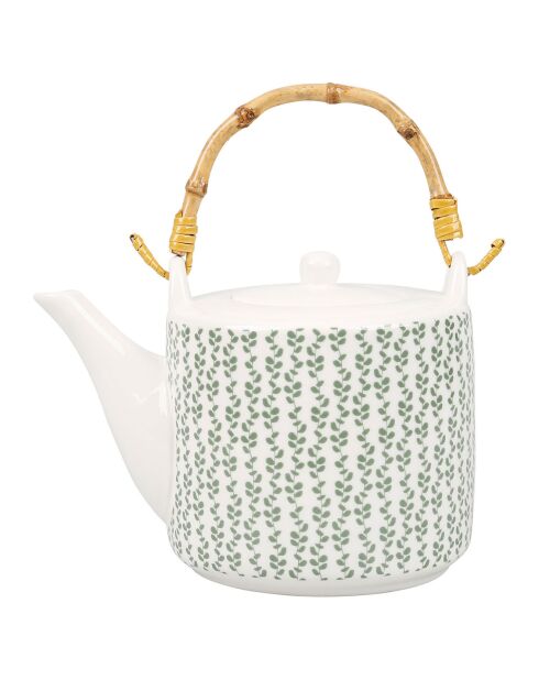 Théière en Porcelaine Nature Botanique blanc/vert - 1L