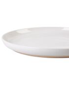 6 Assiettes plates Slow Design blanches - D.27 cm