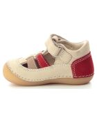 Salomés en Cuir Sushy beige/rouge