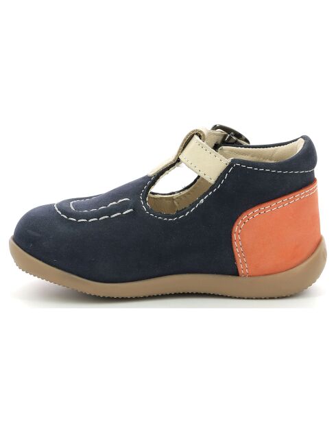 Salomés en Cuir Bonbek-2 marine/beige/orange