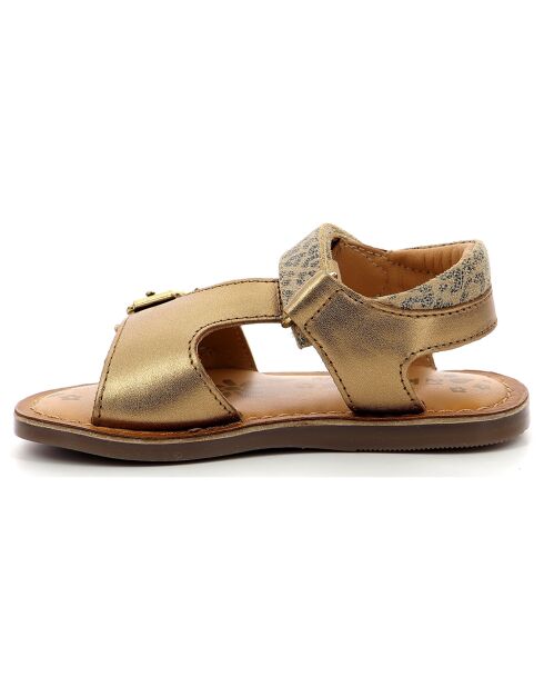 Diazza leren sandalen van brons/luipaard