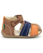 Sandales en Cuir Bigbazar-2 camel/orange/bleu